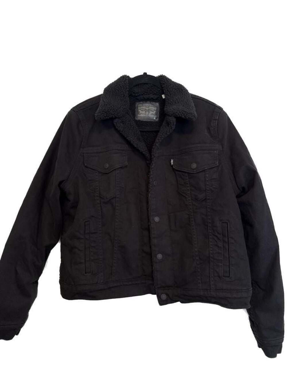 Levi's Women's Original Faux Sherpa Trucker Jacket in Black XL